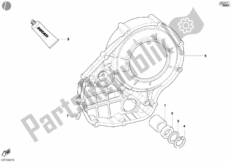 All parts for the Clutch Cover of the Ducati Superbike 999 R 2006